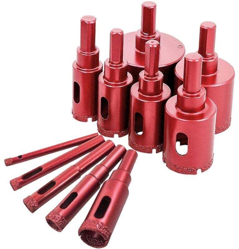 Diamant-Lochsägen-Set, Diamant-Kernbohrer für Fliesen/Glas/Marmor (6 mm–50 mm, 11-teilig)