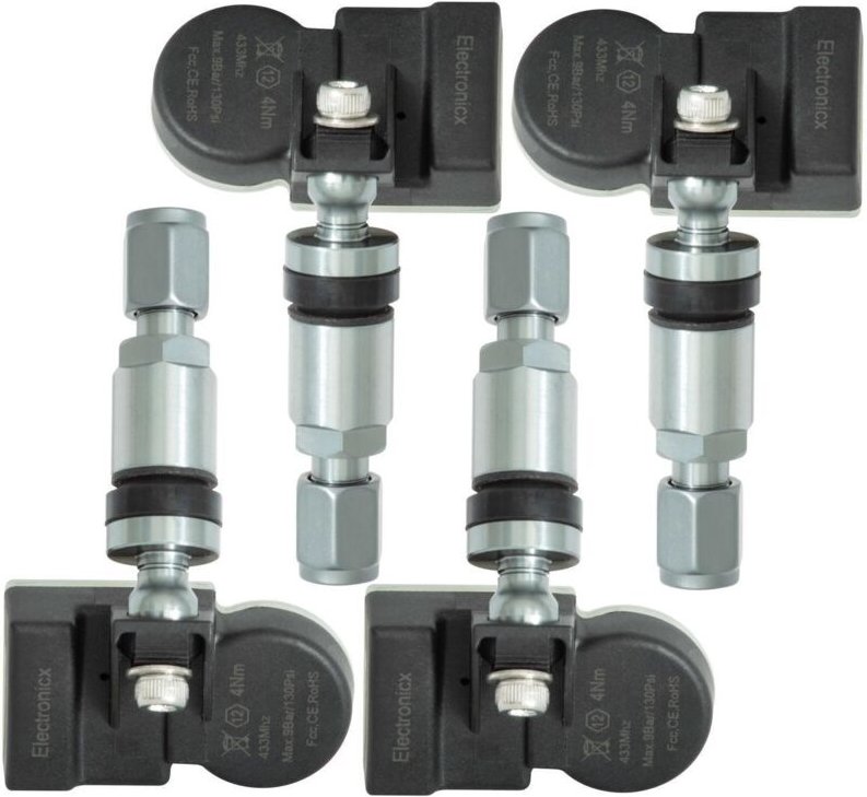 4 Reifendrucksensoren RDKS Sensoren Metallventil Gunmetal für DFSK Glory 580 Baolong 01.2018-12.2020