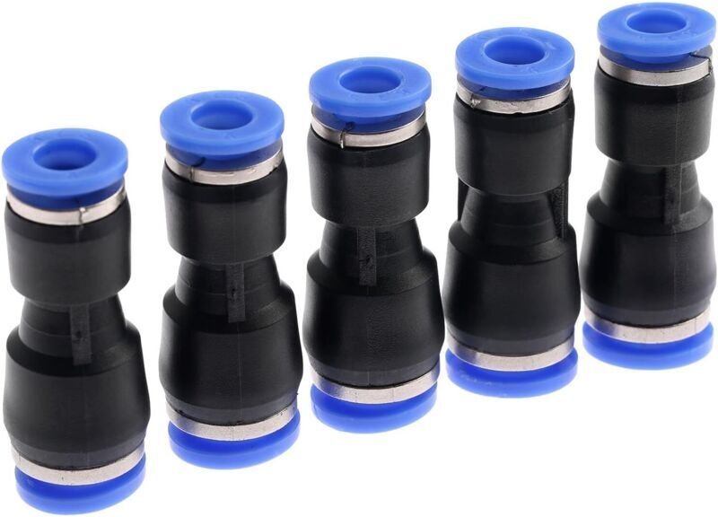 5 Stück pneumatische Steckverbinder, gerade Reduzierstücke, Schnellkupplungen für Druckluft-Gartenschläuche PG8-6