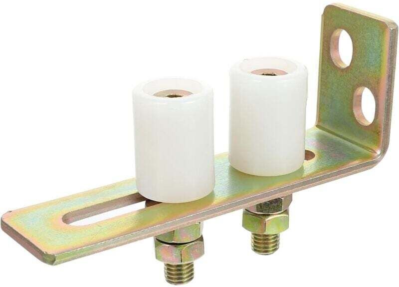 Vtizikl Guide de portail coulissant avec support en L, double rouleau réglable en nylon pour portes-fenêtres coulissante...