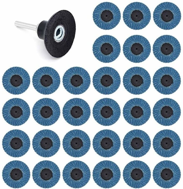 Schleifscheiben, 5,1 cm, 50 mm, Fächerscheiben, Körnung 40, Körnung 60, Körnung 80 (blau), 31 Stück - Ymyny