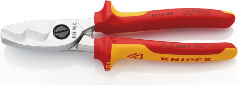 Knipex - vde Kabelschere mit Doppelschneide 200mm (95 16 200)