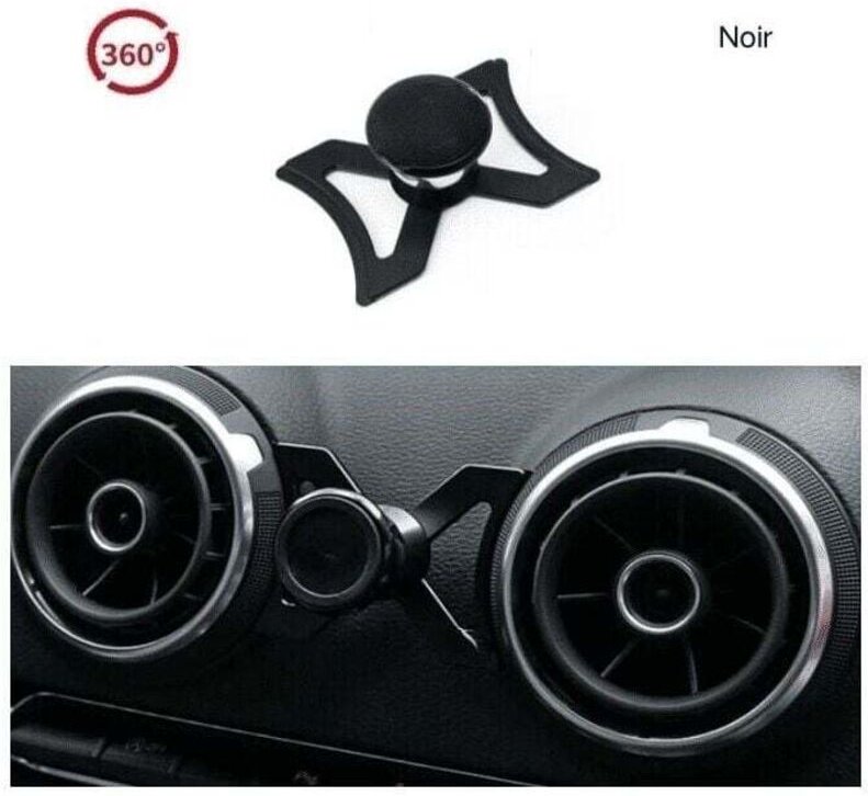 Handyhalterung fürs Auto – Für Audi A3 S3 RS3 8V (2012–2016) – Lüftungsschlitzbefestigung – 360° drehbar – GPS – Schwarz