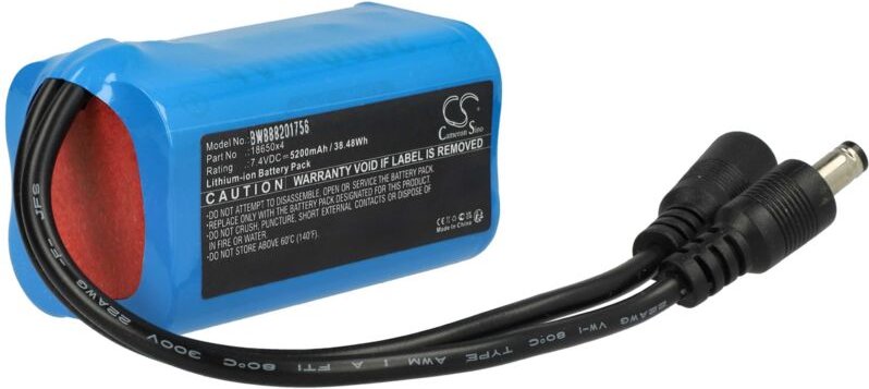 Vhbw - Akku kompatibel mit xml T6 led Fahrrad-Licht, Scheinwerfer (5200mAh, 7,4V, Li-Ion)