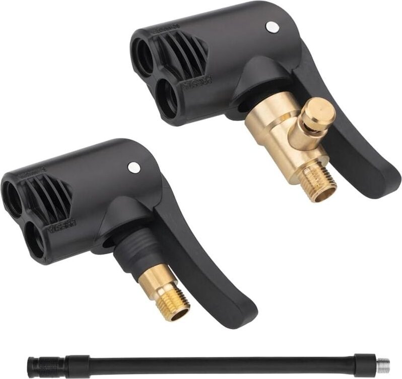 Autoreifen-Ventiladapter, Pumpenfüller mit Messingspitze, Ersatzpumpenkopf mit Gewinde und Doppelventil für Auto-, Fahrr...