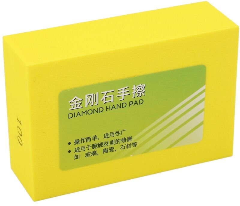 YWBL-WH Diamant-Handpolierpads mit elastischem Schwamm, tragbares Design, zum Polieren von Glas und Stein, Körnung 100