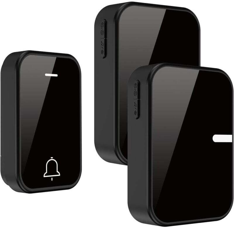 Vtizikl Sonnette sans fil, sonnette sans fil étanche pour la maison, kit de sonnette de porte sans pile, 38 sonneries, 4...