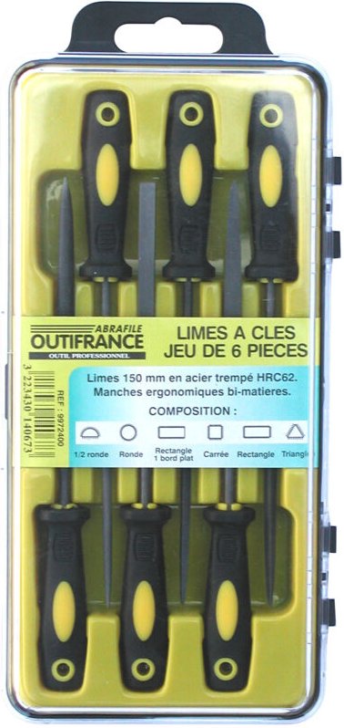 Satz mit 6 Präzisionsfeilen vom Genfersee OUTIFRANCE