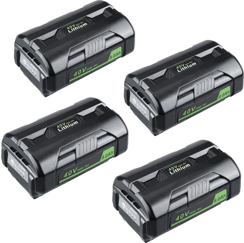 Pdstation - 4 Stück 8000 mAh 40 v Lithium-Akku, Ersatz für Ryobi 40 v Akku, kompatibel mit 40 v Ryobi Akku OP4015 OP4026...