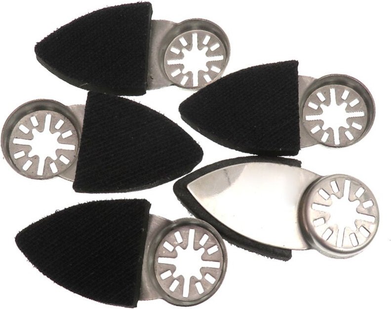 Set mit 5 Mehrzweck-Dreieckschleifscheiben, 38 x 86 mm, geeignet zum Entrosten, Schleifen und Polieren von Metallen.