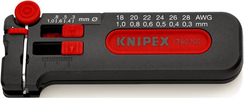 Knipex - 12 80 100 sb Drahtabisolierer Geeignet für CU-Leiter 0.3 bis 1 mm