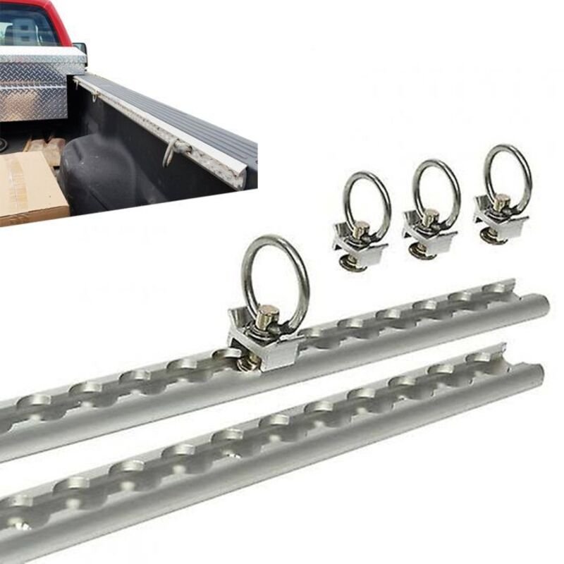 Verzurrschiene mit 4 Verzurrringen zur Sicherung von Anhängern 1m