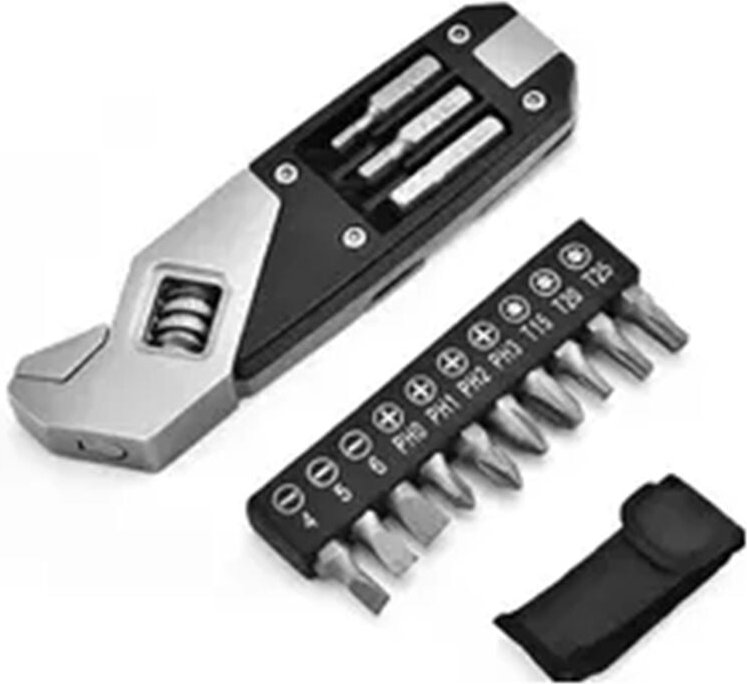 17-In-1 Verstellbarer SchraubenschlüSsel Aus Edelstahl, Faltbares -Multifunktionswerkzeug, Multifunktionaler Schraubensc...