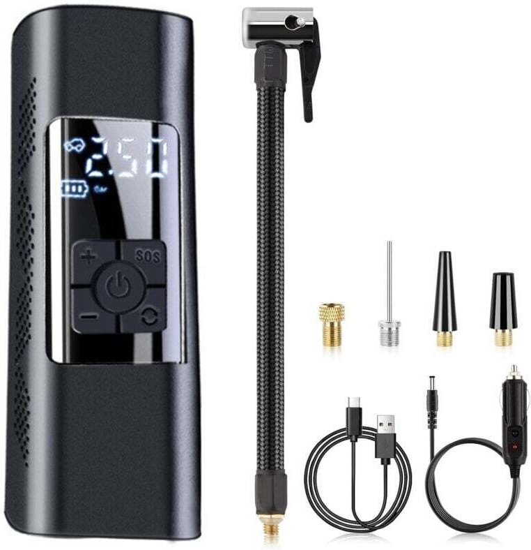 Tragbarer Luftkompressor zum Aufpumpen von Reifen, tragbare Luftpumpe mit 150 PSI für Autoreifen, Luftpumpe mit digitale...