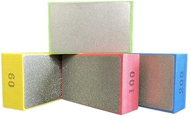 Set mit 4 Hand-Diamantpolierpads zum Schleifen von Beton, Glas, Stein, Granit, Marmor, Körnung 60, 100, 200, 400 (wie ab...
