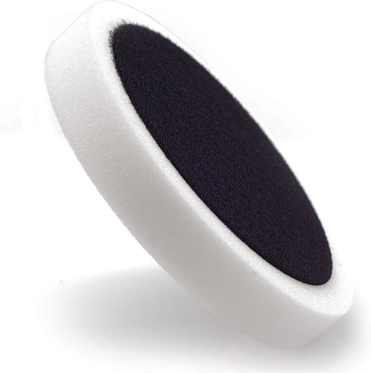 Hartes Polierpad 150/125 mit Klett-Schwamm-Polierscheibe weiß ABW