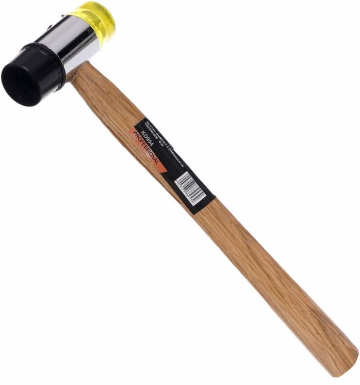 35mm Gummi-Kunststoff-Hammer mit Holzgriff KD904
