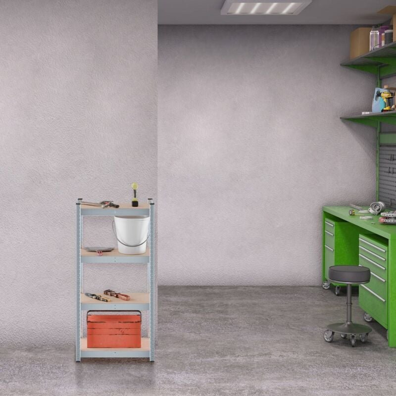 Robustes Regal aus verzinktem Metall, verstellbar