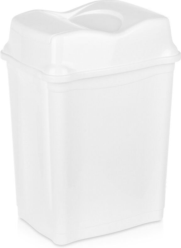 Plastic waste bin white 28 l