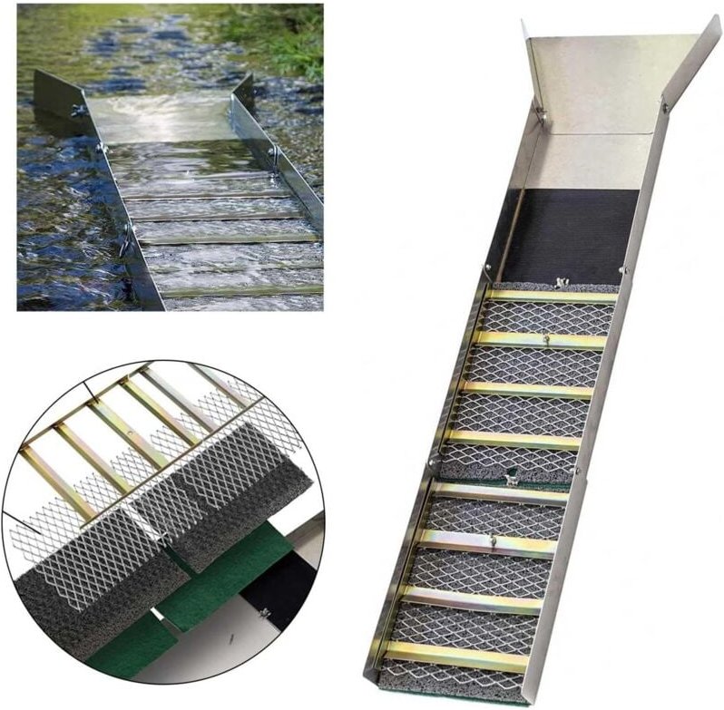 127 cm große, zusammenklappbare Goldwaschrampe aus Aluminiumlegierung, tragbares Goldwaschset mit Goldwaschmatte, Ausrüs...