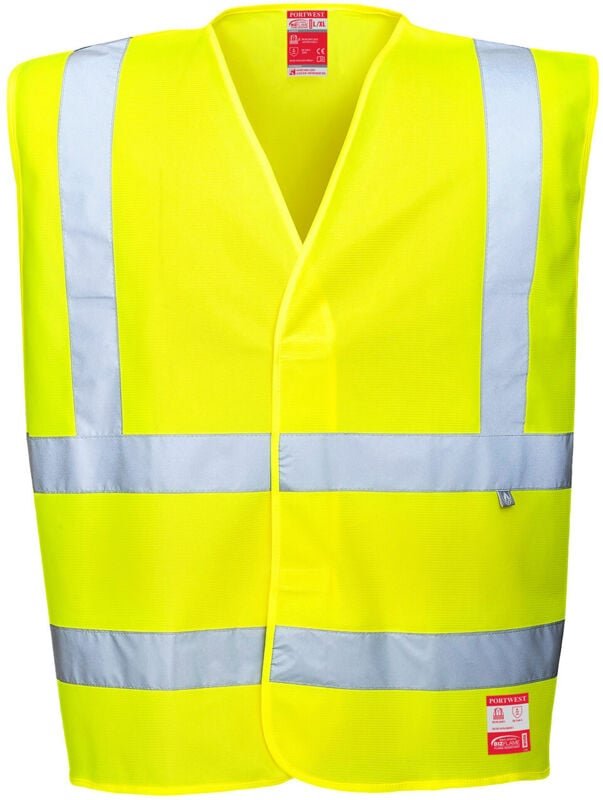 Hochsichtbarer Weste, antistatisch und flammhemmend, Gelb, L/XL