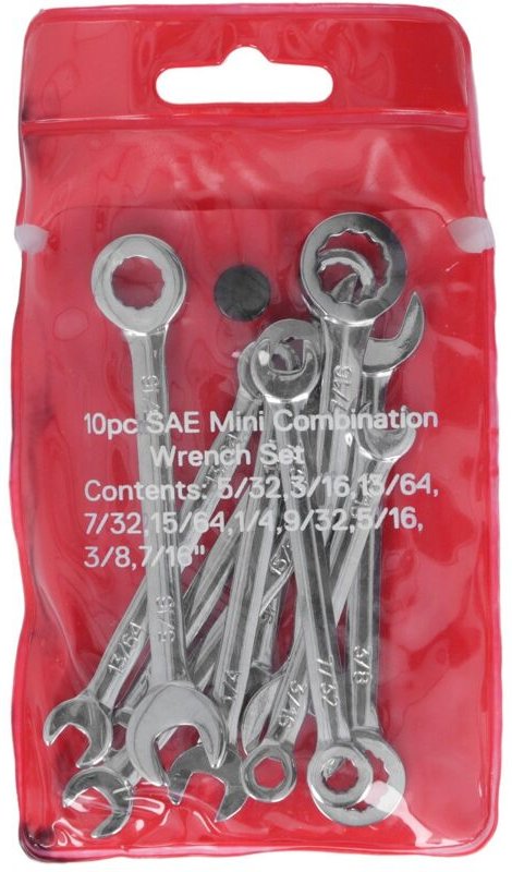 Mini-Kombinationsschlüssel aus Chrom-Vanadium-Stahl, robust und langlebig, auch für dicht besiedelte Räume geeignet. Mat...