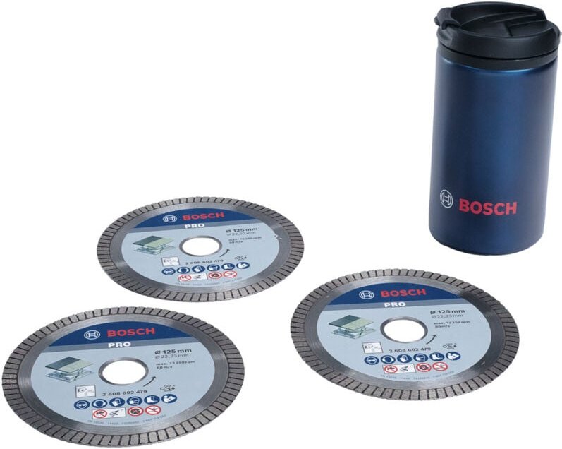 Bosch PRO Ceramic Diamanttrennscheiben-Set 3-tlg., 125 x 22,23 mm + Becher