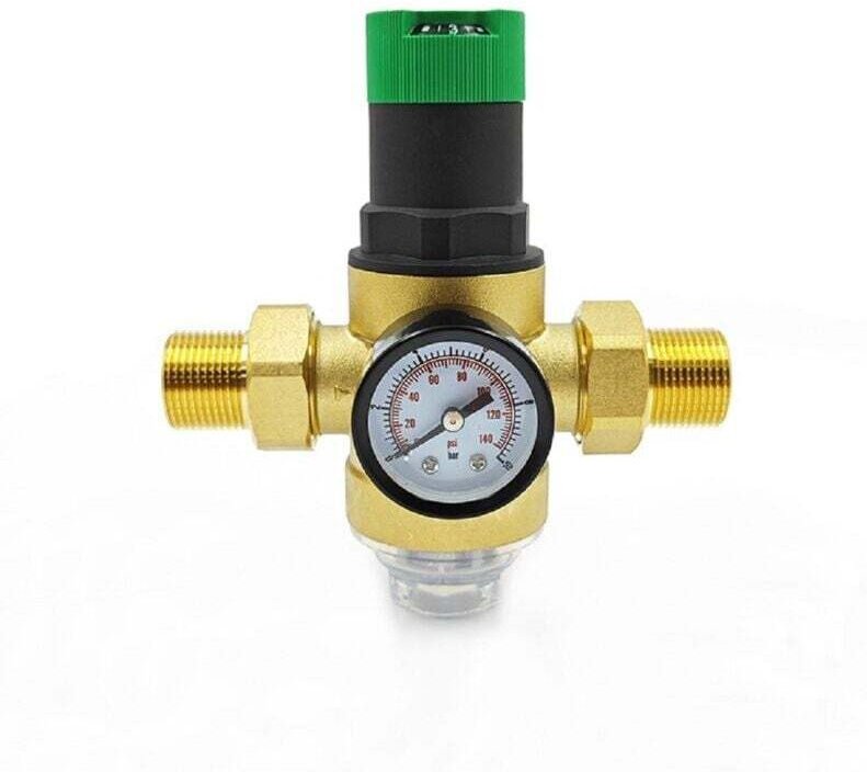 3/4-Zoll-Wasserdruckminderer, Druckminderer mit Manometer und Siebfilter, Wasserdruckminderer für Gartenbewässerung und ...