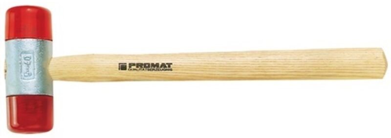 PROMAT Plastikhammer Kopf-Ø 32 mm Kopflänge 96 mm, Celluloseacetat Holz Stiel