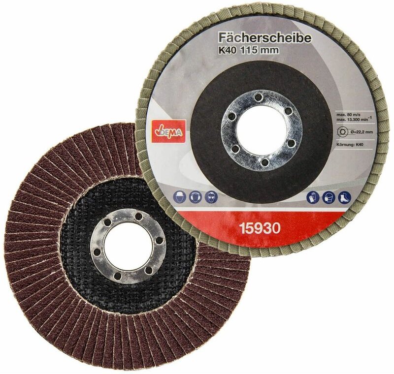 Dema - Fächerscheibe K40 115mm Schleifscheibe Lamellenscheibe Winkelschleifer Holz