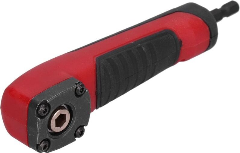 90-Grad-Schlagbohradapter, roter, verschleißfester, stoßwellenförmiger Winkeladapter mit Gummigriff zum Bohren