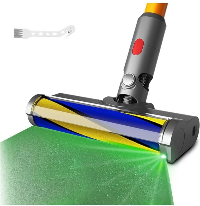 FüR V7 V8 V10 V11 V15 StaubsaugeraufsäTze mit Staubdetektor-Licht, Weiche Walzen-Reinigerkopfteile