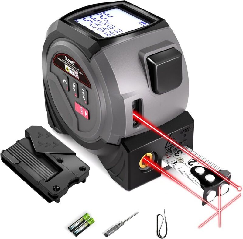 3-in-1-Laser-Entfernungsmesser, 40 Meter Laser-Entfernungsmesser, 5 Meter Holz-Entfernungsmesser, schwarz