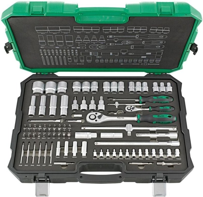 Thumbnail - FP - Steckschl.-Grt. 1/4'+1/2' 91tlg. fortis