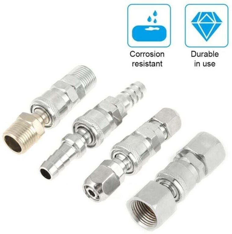 Druckluftkompressor-Schlauchverbinder, 8-teiliges Set mit 1/2"-BSP-Außengewinde-Schnellkupplungen, bestehend aus 8 x 12 ...