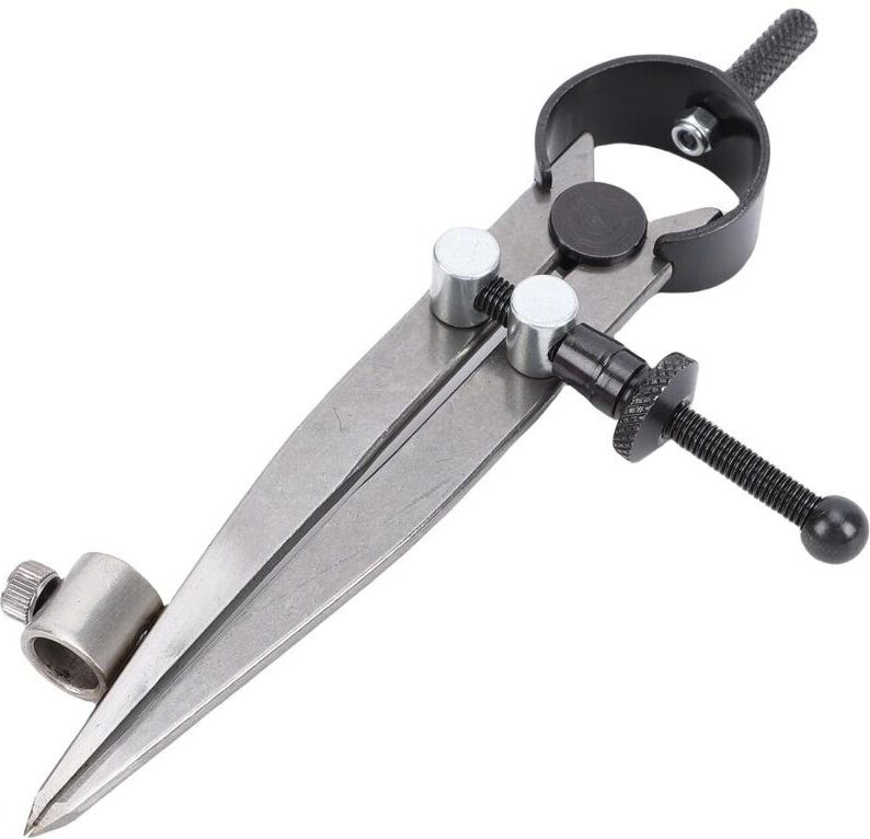 Flügelteiler, verstellbarer, arretierbarer, federbelasteter Teilerbügel mit Stifthalter, für Holz- und Lederarbeiten