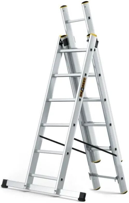 3-Element-Aluminiumleiter 345 Cm 6+6+6 Sprossen - Br-00-4206