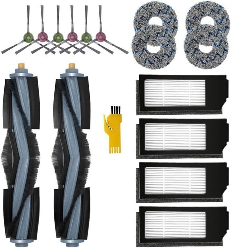 Ersatzzubehörset für ECOVACS DEEBOT X1 OMNI & X1e OMNI & X1 TURBO & X1+ Saugroboter: 16-teiliges Set (2 Hauptbürsten, 4 ...