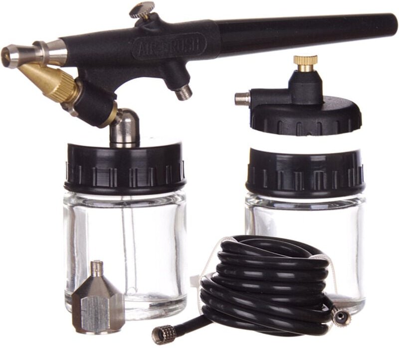 Airbrush Airbrush Düse 0,8mm 2 Tanks 20ml Malerei 1/4 M5