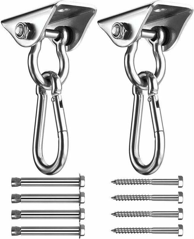 SUS304 Edelstahl Heavy Duty Deckenhaken, Haken zum Aufhängen, 4 Befestigungsschrauben für Betonholz-Sets, Yoga, Hängemat...