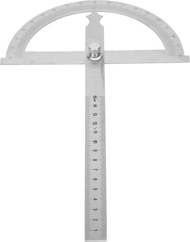 Winkelmesser aus Edelstahl, 0-180°, 15 cm Lineal, 150 x 200 mm