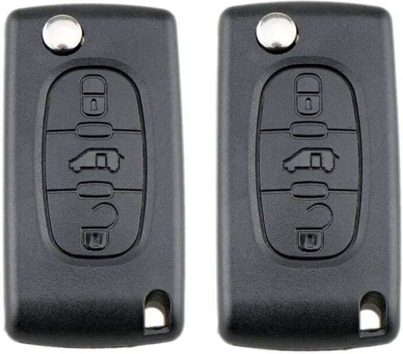 2er Set Schlüsselgehäuse CE0536 für Peugeot Partner 107 207 307 407 208 308, Citroën C2 C3 C4 C5 Berlingo Picasso, Peuge...