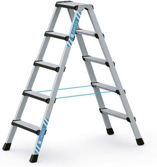 Comfortstep b Stufen-Stehleiter mit gepolsterter Stufen-Vorderkante, beidseitig begehbar 41434 Zarges Arbeitshöhe 2,70m