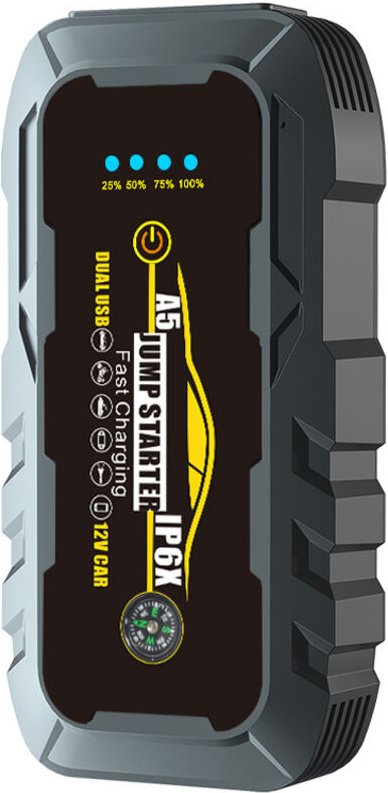 Ladegerät, Starthilfekabel und Überbrückungskabel 12V – Batterieladegerät – Kompressor – Starthilfe-Ladegerät – 6000-mAh...