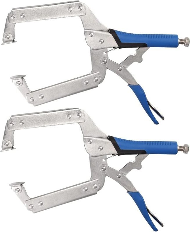 C-Klemme, 2 Stück, robuste Schraubstockzange, 35,6 cm, Stahl-C-Klemme mit verstellbarer Schraube, Gummigriff und Schnell...