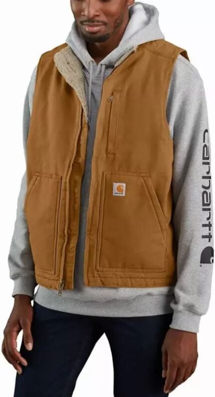 Weste mit ausgewaschenem Entenfutter, ärmellos, Braun, T.Xl