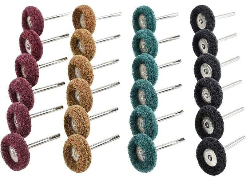 Bohrmaschinen-Polierset – 40-teilig – Dremel-Zubehör, 25-mm-Schleifpads – Körnung 80/150/240/300 – Polierzubehör für Hol...