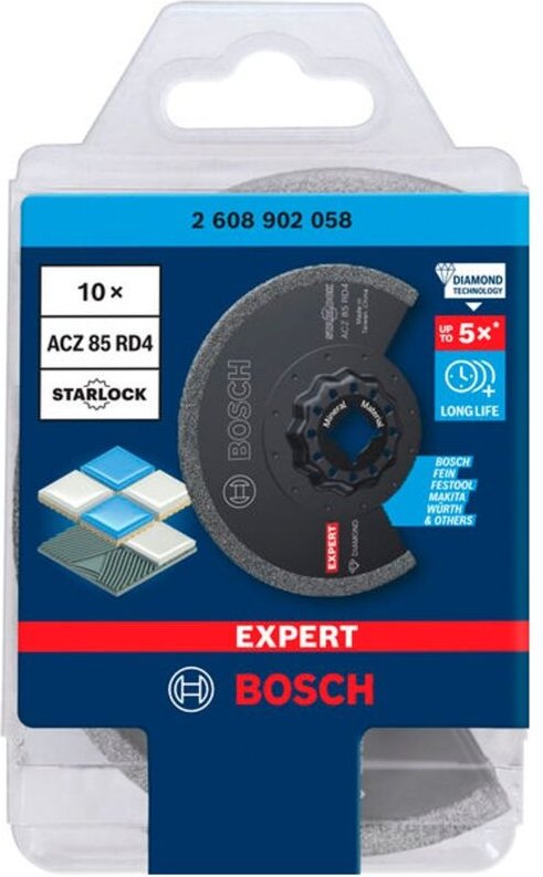 Bosch EXPERT Segmentsägeblatt ACZ 85 RD4 Grout Segment Blade, 85 mm, 10-tlg.