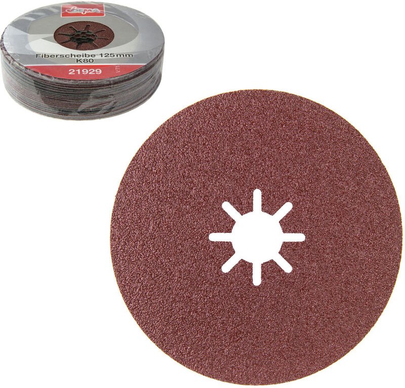 Fiberscheiben 125 mm K80 25 Stück Schleifscheibe Fächerscheibe Schleifteller