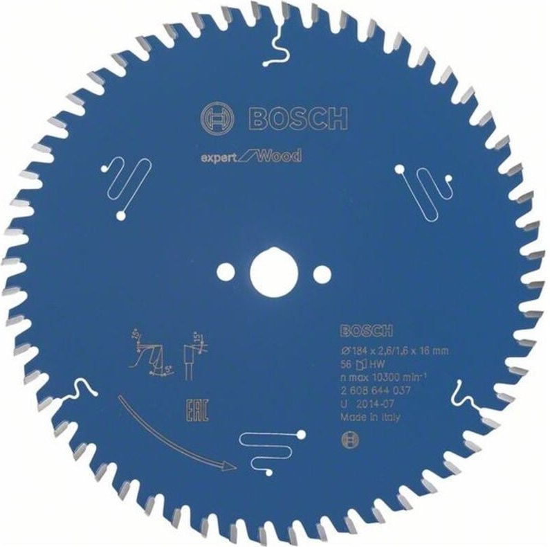 Kreissägeblatt Expert for Wood 184 x 16 x 2,6 mm, 56 - Bosch